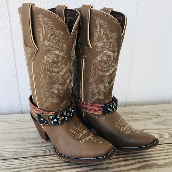 Durango Crush with US Flag Boot Shaft Harness Womens Western Boots 6.5 M DRD0208 - Picture 1 of 13